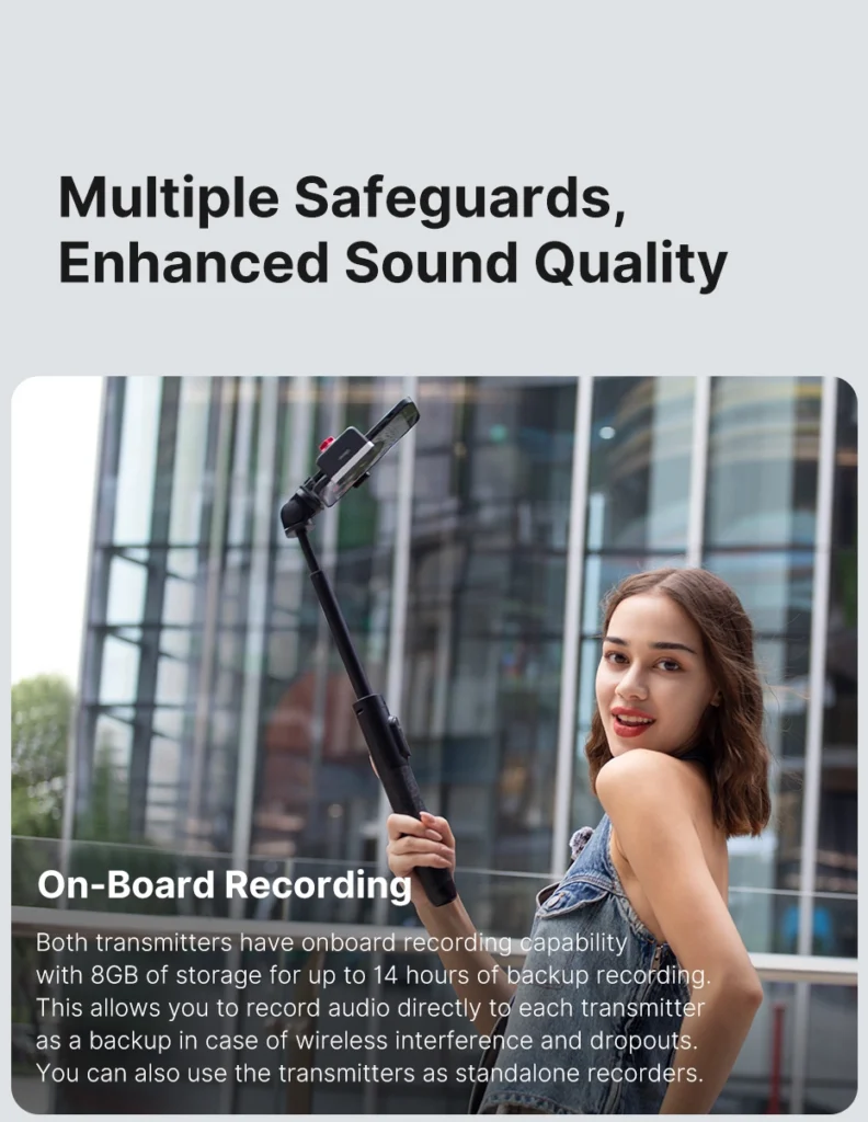 Ulanzi ไมค์ไร้สาย AM18 U-Mic Wireless Lavalier Microphone ไมค์ไลฟ์สด ไมค์คู่