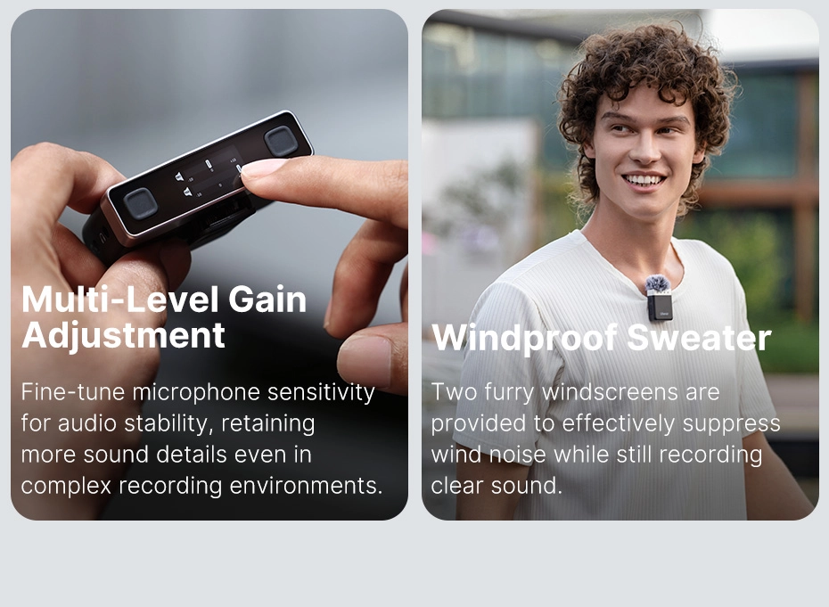 Ulanzi ไมค์ไร้สาย AM18 U-Mic Wireless Lavalier Microphone ไมค์ไลฟ์สด ไมค์คู่