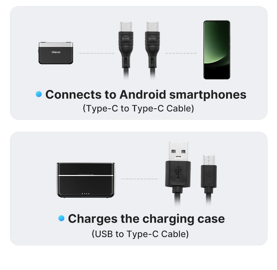 Ulanzi ไมค์ไร้สาย AM18 U-Mic Wireless Lavalier Microphone ไมค์ไลฟ์สด ไมค์คู่