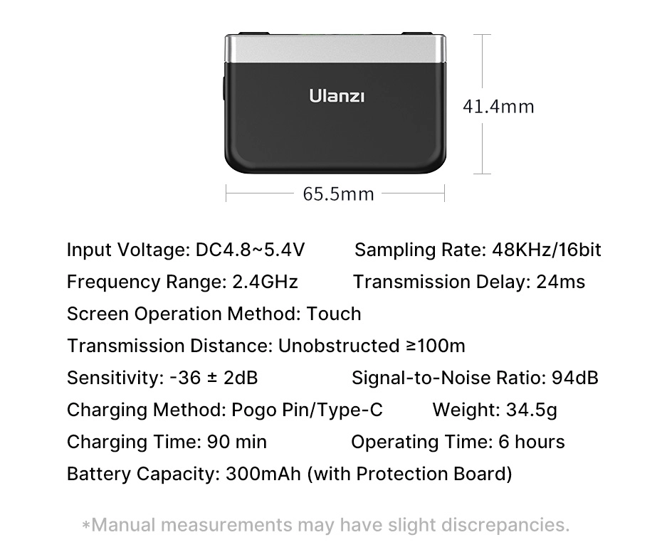 Ulanzi ไมค์ไร้สาย AM18 U-Mic Wireless Lavalier Microphone ไมค์ไลฟ์สด ไมค์คู่