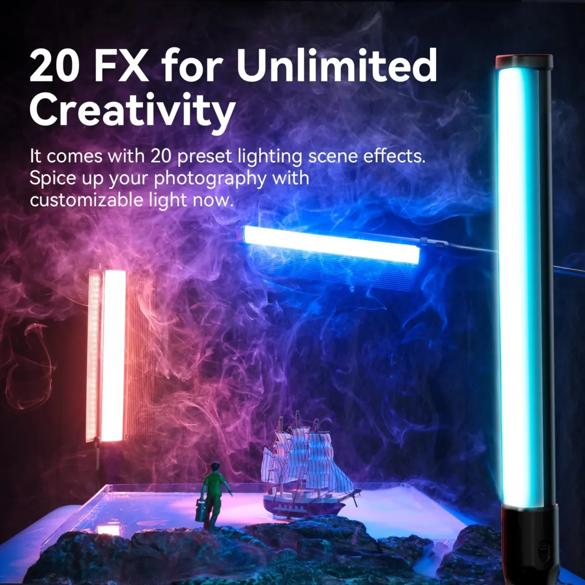 Ulanzi ไฟ LED RGB VL360 Light Stick 38W ไฟถ่ายวิดีโอ