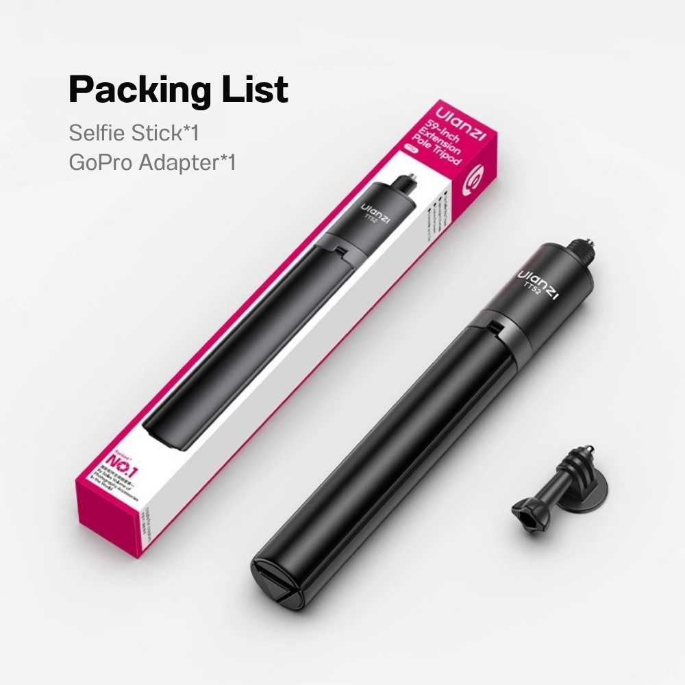 Ulanzi ไม้เซลฟี่ TT52 Selfie Stick Tripod ไม้ล่องหน ขาตั้งกล้อง สูง 1.5 เมตร สำหรับ กล้อง Insta360 / GoPro DJI Osmo Pocket 4P / Insta360 Luna Ultra