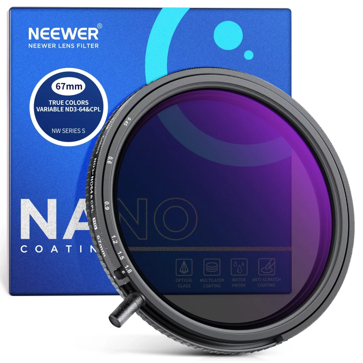 NEEWER ND3 64 True Colors Variable ND & CPL Filter 82mm