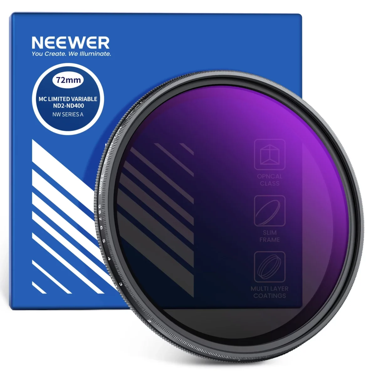 NEEWER Variable ND2 ND400 Filter 82mm