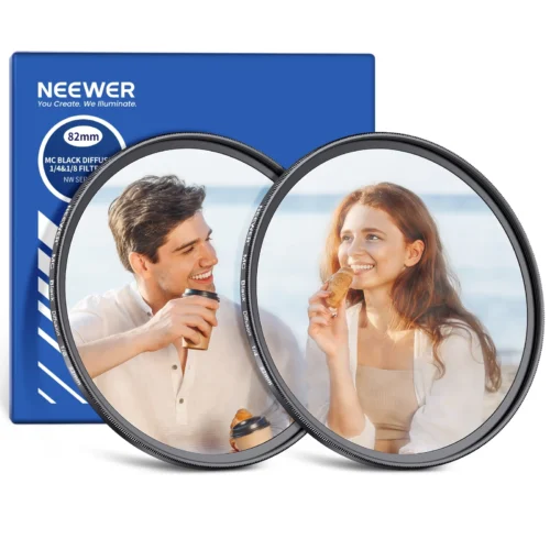 NEEWER 2 Pack 1/4 & 1/8 Black Diffusion Lens Filter Set