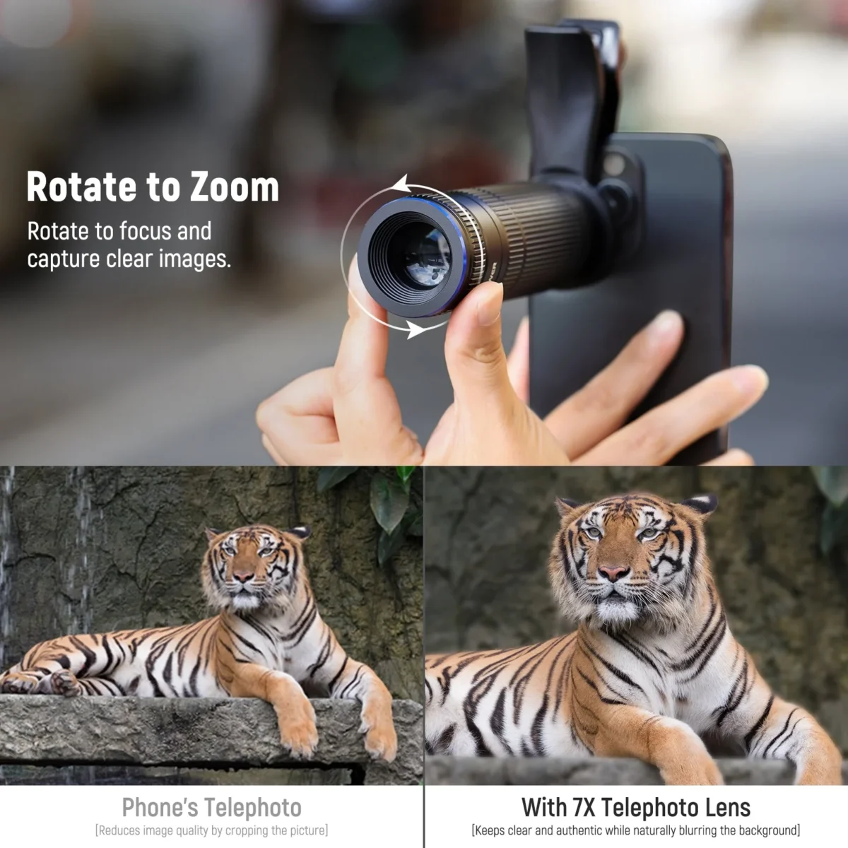 3 NEEWER LS 36 PRO 7X Telephoto Lens with Phone Clip เลนส์เทเลโฟโต้ซูม 7 เท่าสำหรับมือถือ พร้อมคลิปเลนส์ 17mm