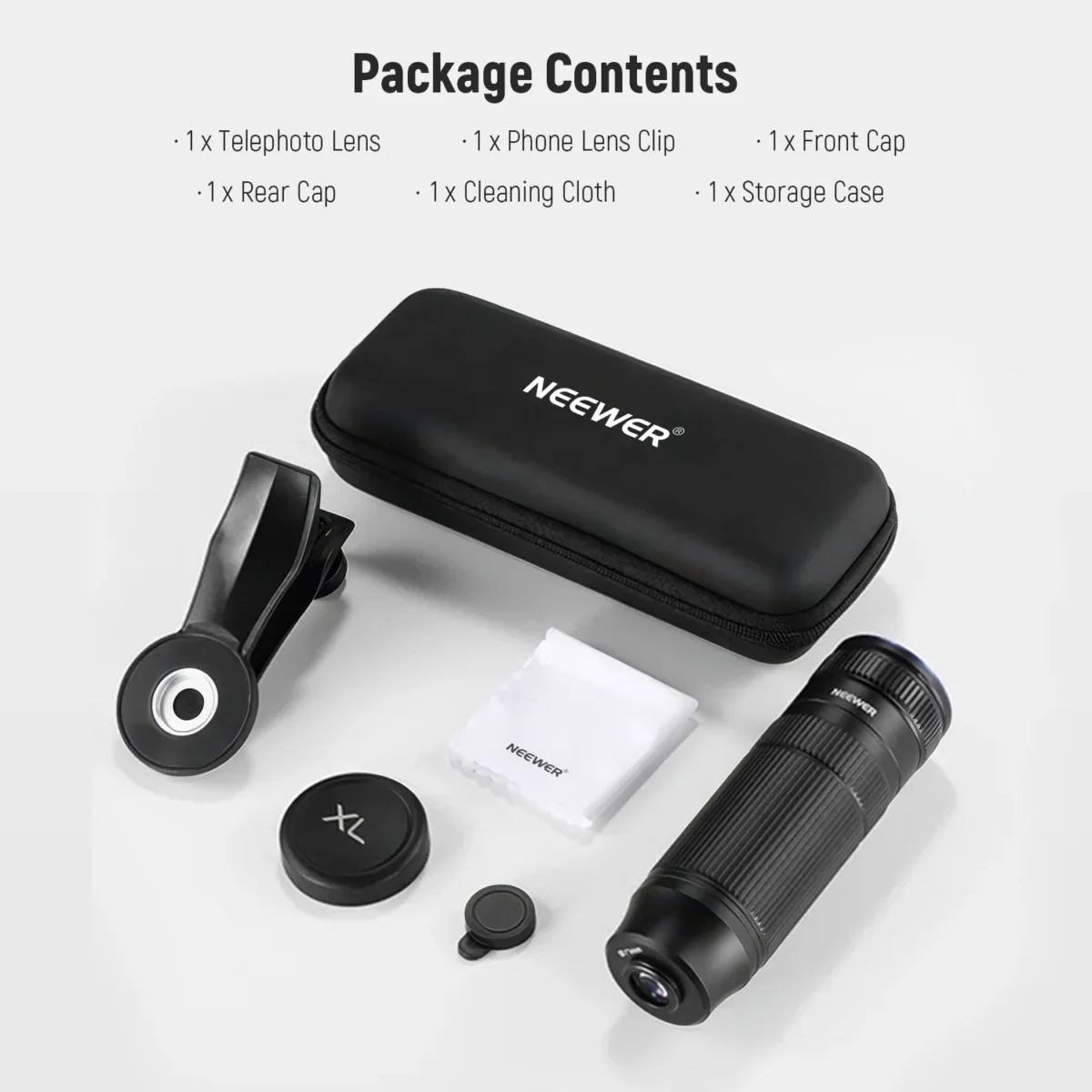 NEEWER LS 36 PRO 7X Telephoto Lens with Phone Clip เลนส์เทเลโฟโต้ซูม 7 เท่าสำหรับมือถือ พร้อมคลิปเลนส์ 17mm