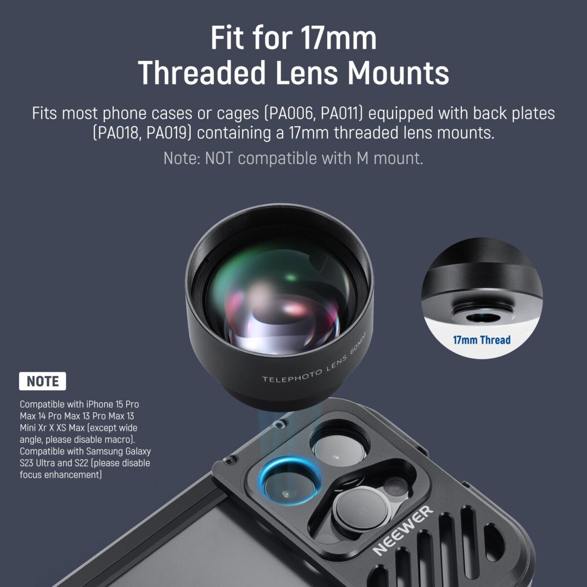 Neewer 60mm Telephoto Phone Lens (3)