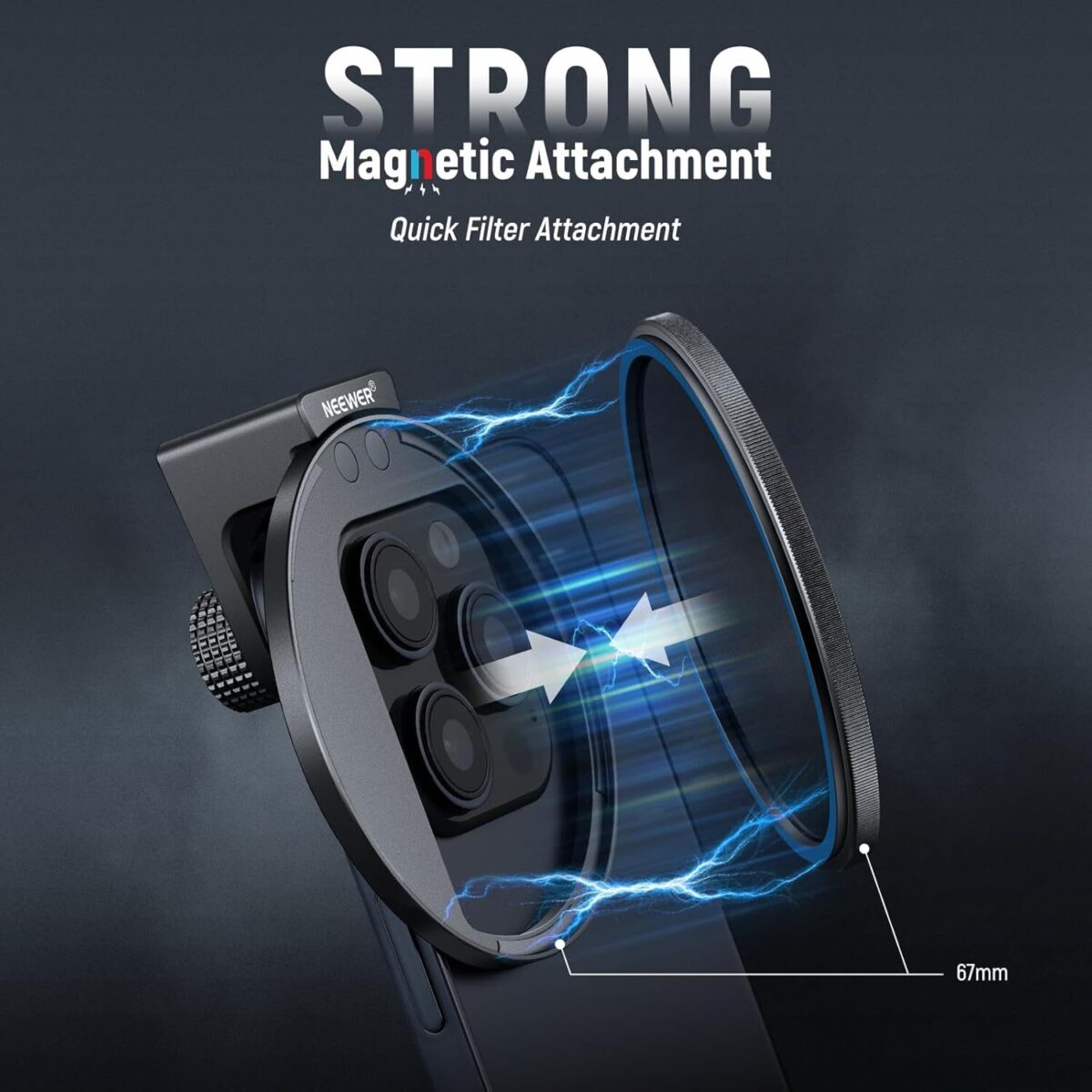 Neewer 67mm Magnetic CPL Filter with Cold Shoe Phone Clip ฟิลเตอร์แม่เหล็ก ฟิลเตอร์กล้อง