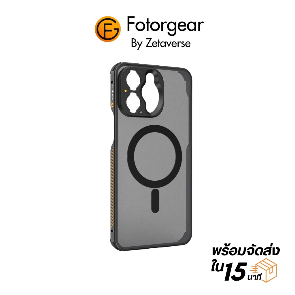 Fotorgear iPhone Case เคสมือถือ เคสไอโฟน เคสกันกระแทก เคส Magsafe iPhone 15, 14, 13 Pro : Pro Max แบบ T Mount ต่อเลนส์มือถือ Portrait Macro Wide