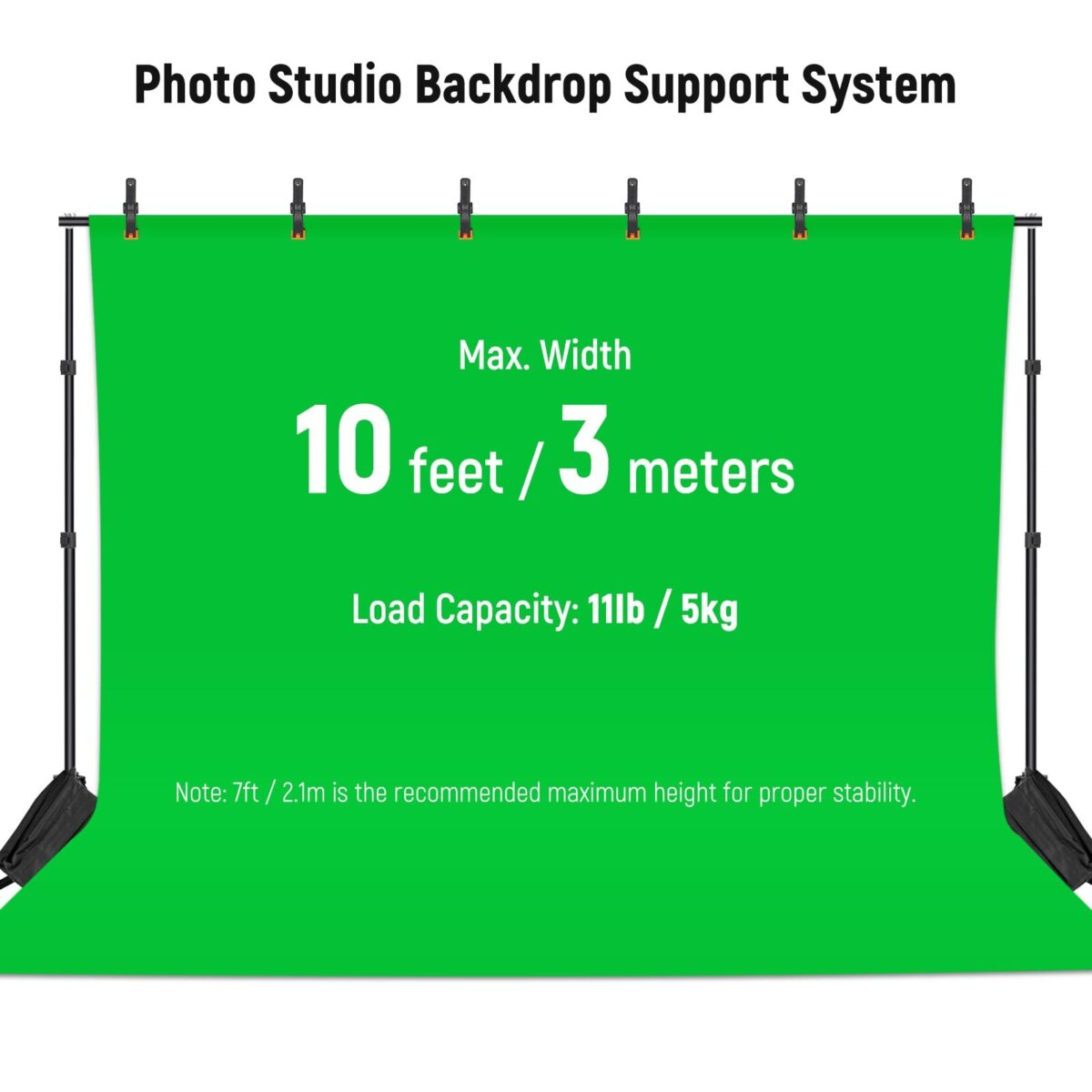 NEEWER 3x2.1m : 10x7ft Adjustable Photo Studio Backdrop Support System โครงฉาก ฉากเขียว
