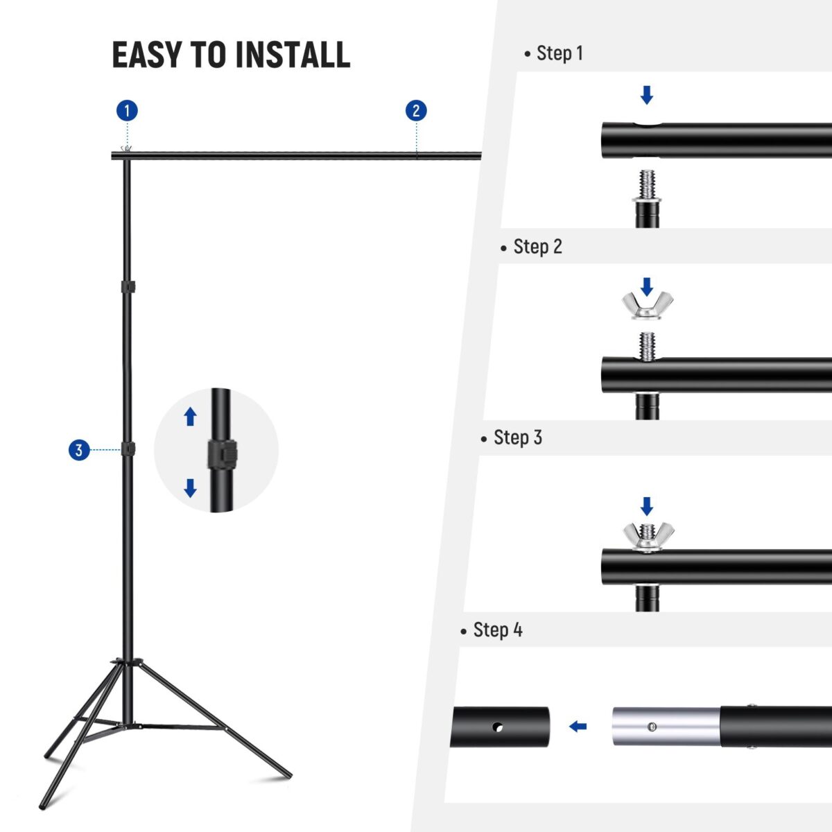 NEEWER 3x2.1m : 10x7ft Adjustable Photo Studio Backdrop Support System โครงฉาก ฉากเขียว