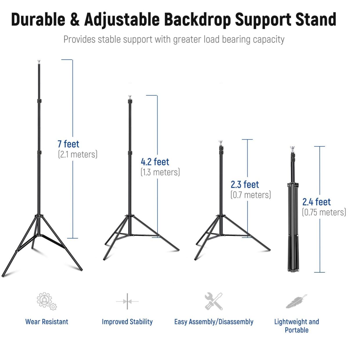 NEEWER 3x2.1m : 10x7ft Adjustable Photo Studio Backdrop Support System โครงฉาก ฉากเขียว