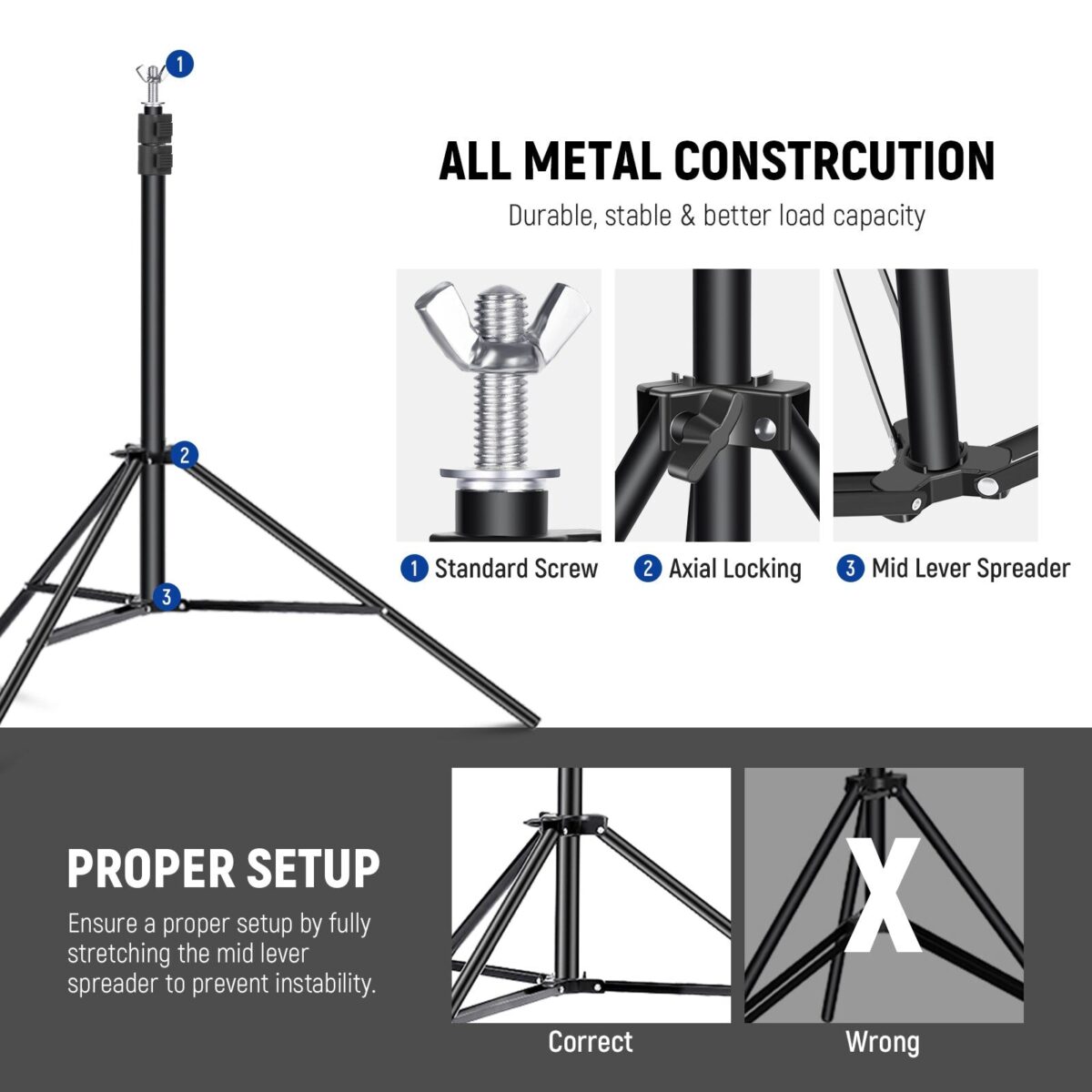 NEEWER 3x2.1m : 10x7ft Adjustable Photo Studio Backdrop Support System โครงฉาก ฉากเขียว