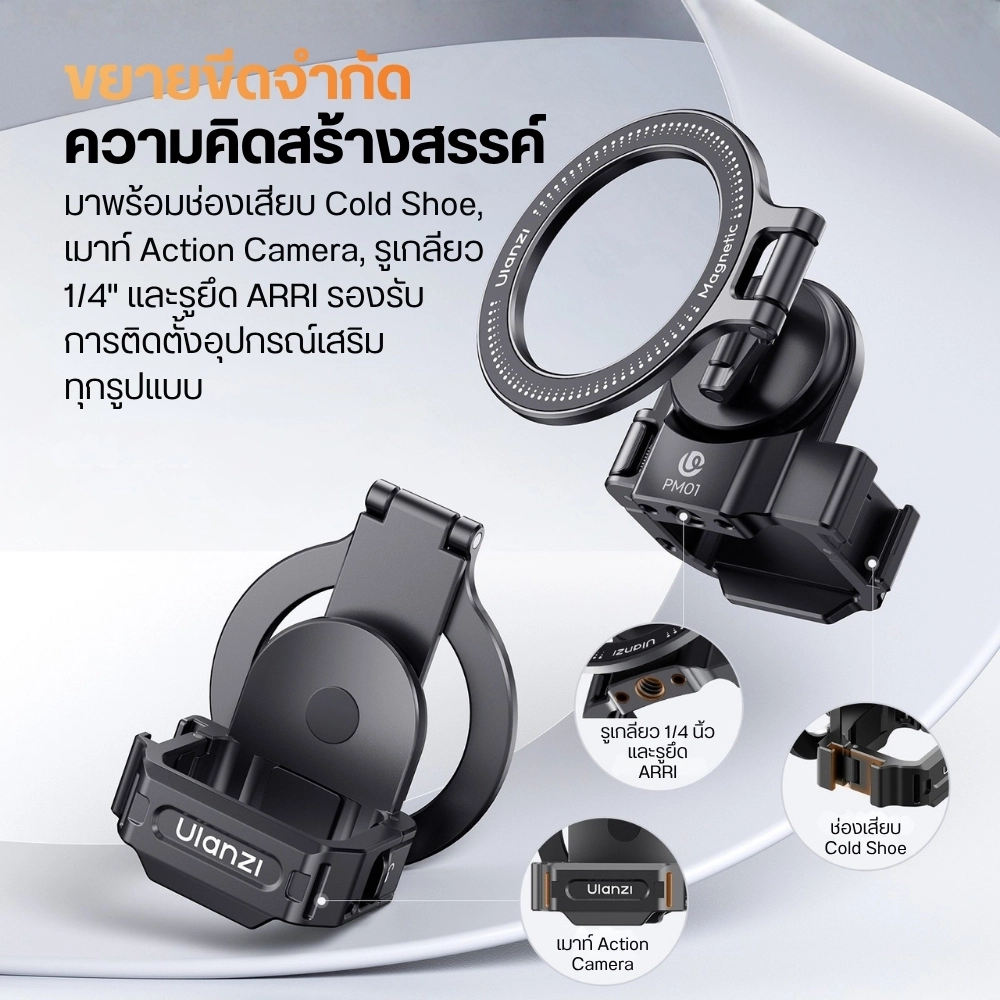 Ulanzi อะแดปเตอร์แม่เหล็ก PM01 เคส สำหรับกล้อง DJI Osmo Pocket 4P, 4, 3 พร้อมระบบ Magsafe