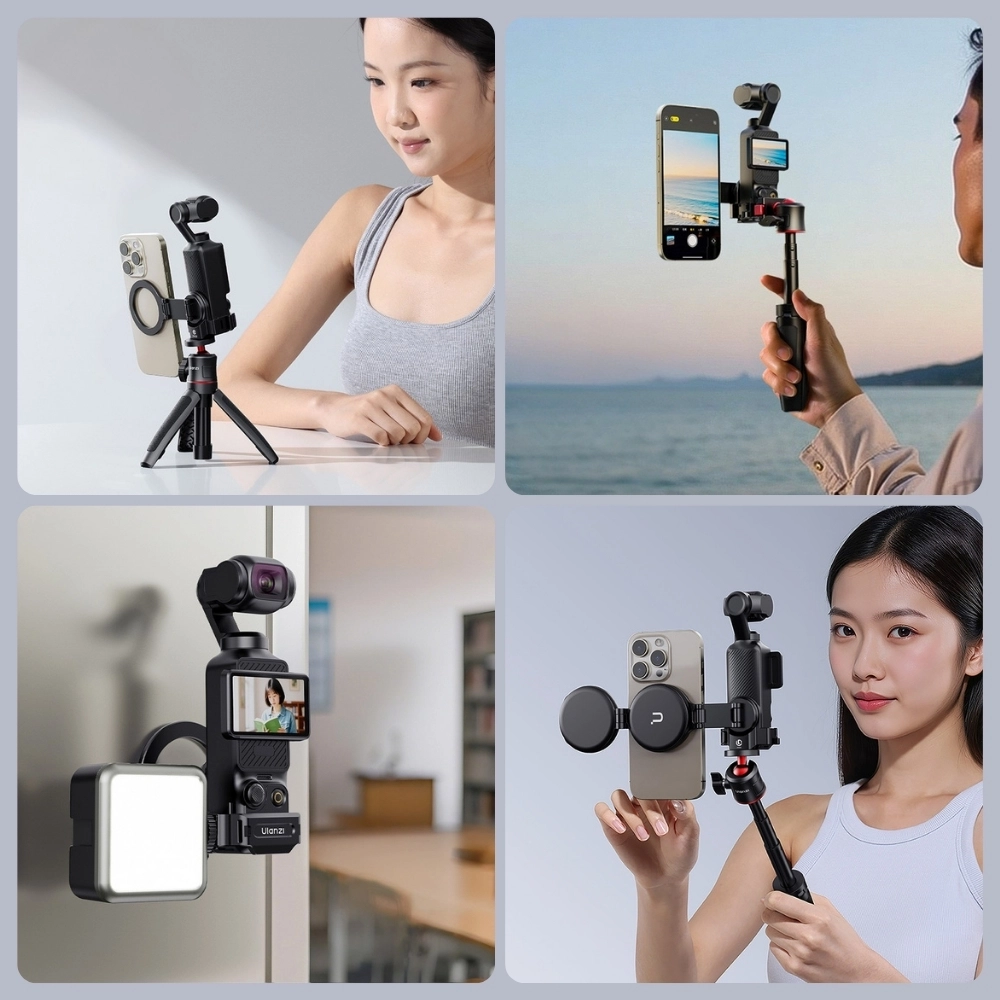 Ulanzi อะแดปเตอร์แม่เหล็ก PM01 เคส สำหรับกล้อง DJI Osmo Pocket 4P, 4, 3 พร้อมระบบ Magsafe