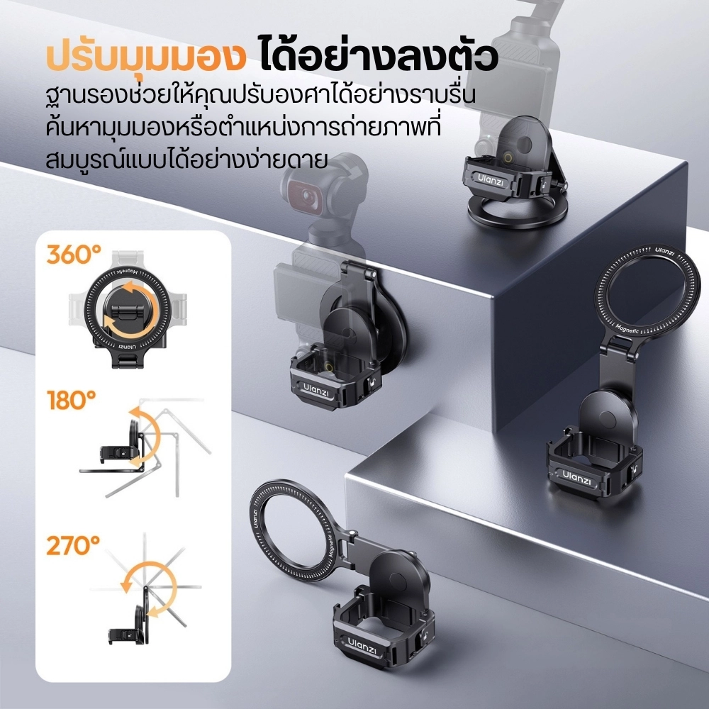 Ulanzi อะแดปเตอร์แม่เหล็ก PM01 เคส สำหรับกล้อง DJI Osmo Pocket 4P, 4, 3 พร้อมระบบ Magsafe
