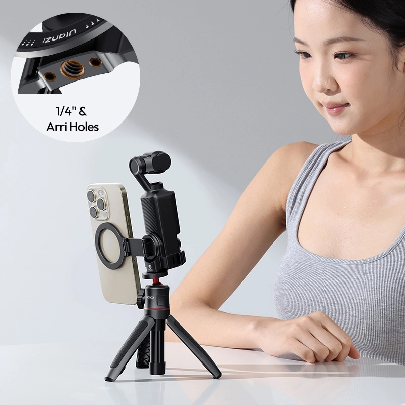 Ulanzi PM01 Pocket4 Magsafe Expansion Bracket 11_ Ulanzi อะแดปเตอร์แม่เหล็ก PM01 เคส สำหรับกล้อง DJI Osmo Pocket 4P, 4, 3 พร้อมระบบ Magsafe