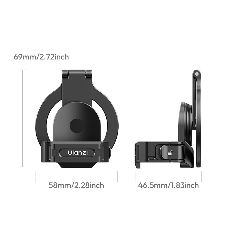 Ulanzi PM01 Pocket4 Magsafe Expansion Bracket 19_ Ulanzi อะแดปเตอร์แม่เหล็ก PM01 เคส สำหรับกล้อง DJI Osmo Pocket 4P, 4, 3 พร้อมระบบ Magsafe