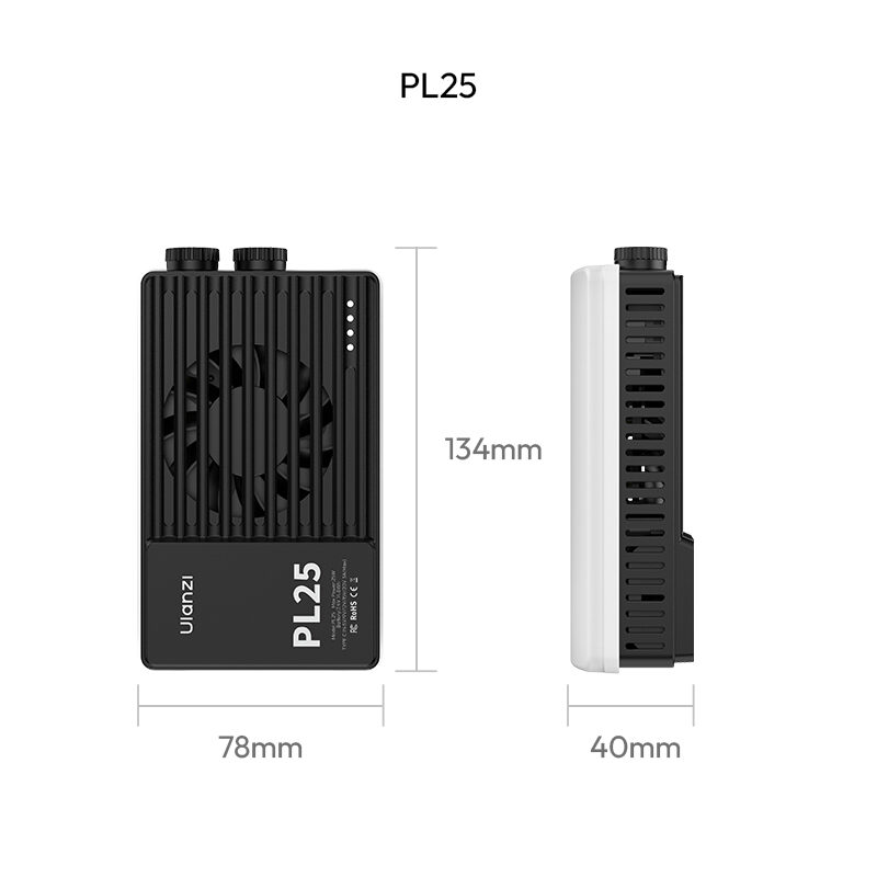 Ulanzi pl25 25w high power pocket light ไฟติดหัวกล้อง ไฟเซลฟี่ ไฟพกพา