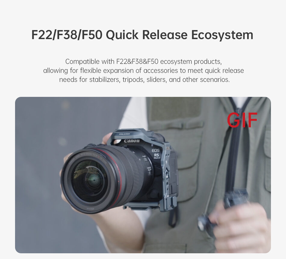FALCAM C00B4802 Quick Release Camera Cage for Canon EOS R5II เคสกล้องระบบ Quick Release พร้อมแผ่นด (9)