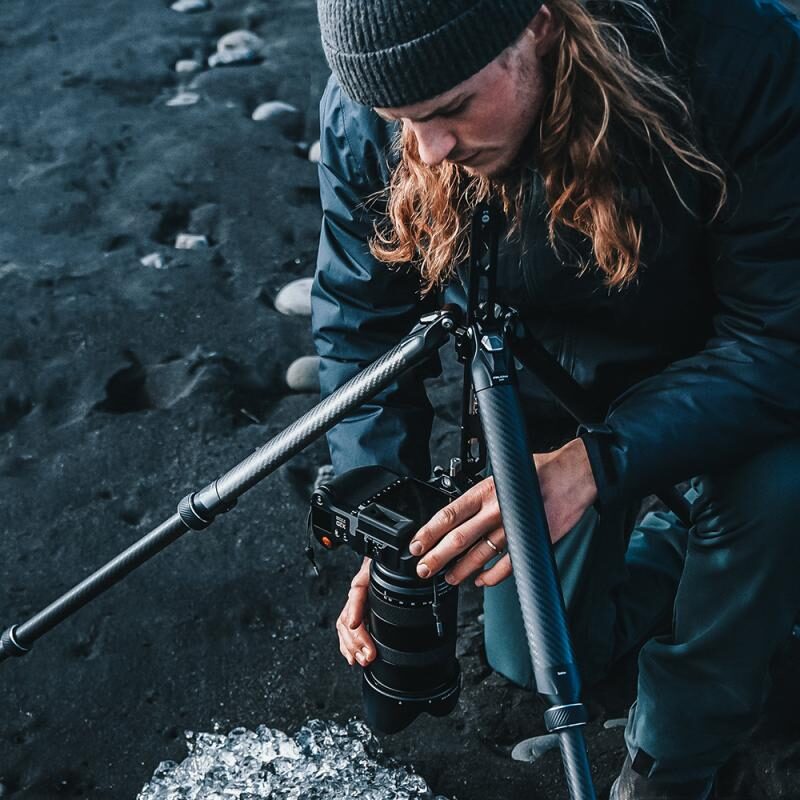 FALCAM TreeRoot R141K 320P Quick Lock Travel Tripod ขาตั้งกล้องคาร์บอนไฟเบอร์สำหรับมืออาชีพ (4)