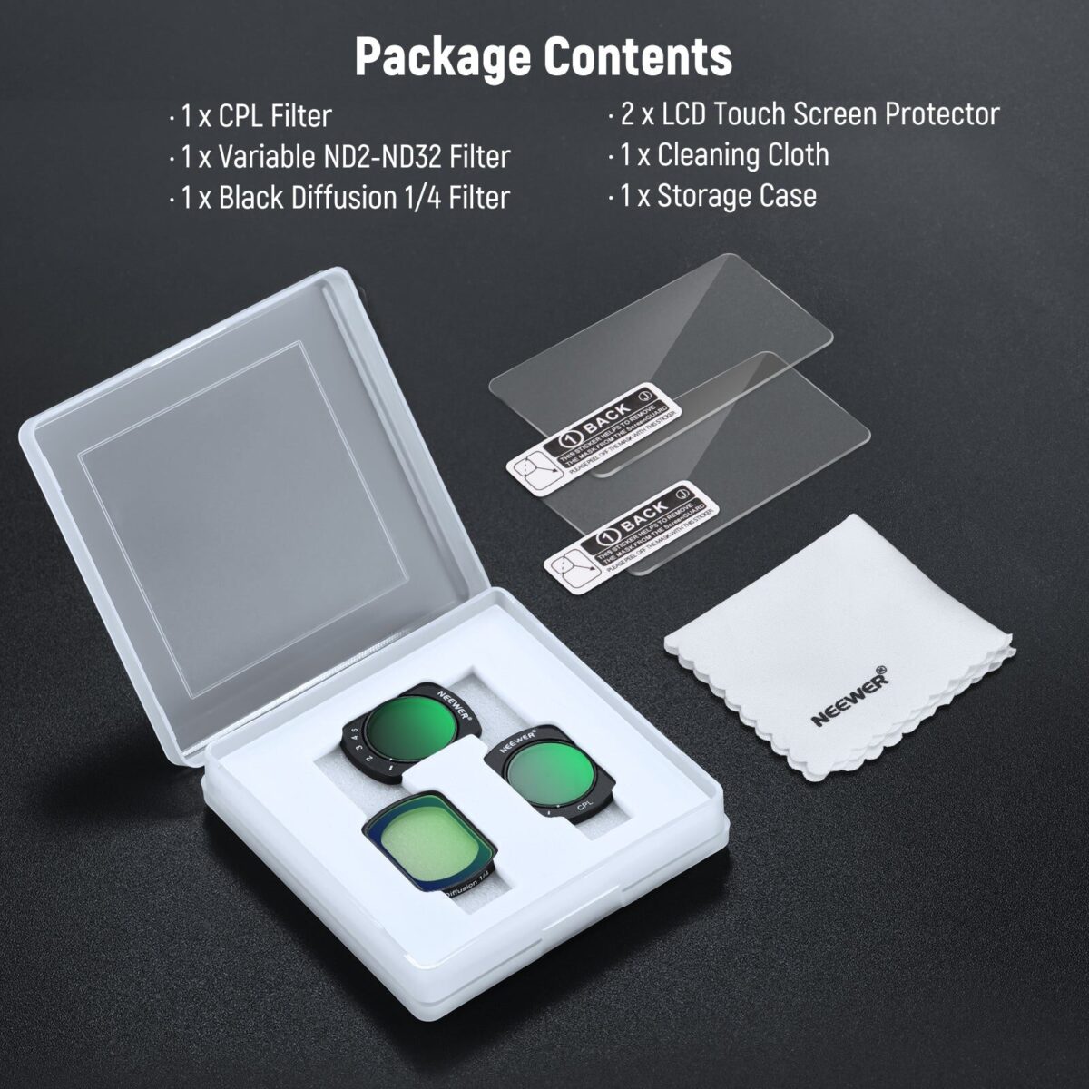 NEEWER FL 89 Magnetic Filter Set 3 Pack ชุดฟิลเตอร์แม่เหล็ก 3 ชิ้น สำหรับ DJI Osmo Pocket 3