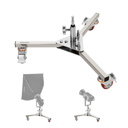 NEEWER ST002 Heavy Duty Light Stand Base ฐานขาตั้งไฟสตูดิโอสแตนเลส รับน้ำหนัก 75kg พร้อมล้อเคลื่อนย้าย (1)