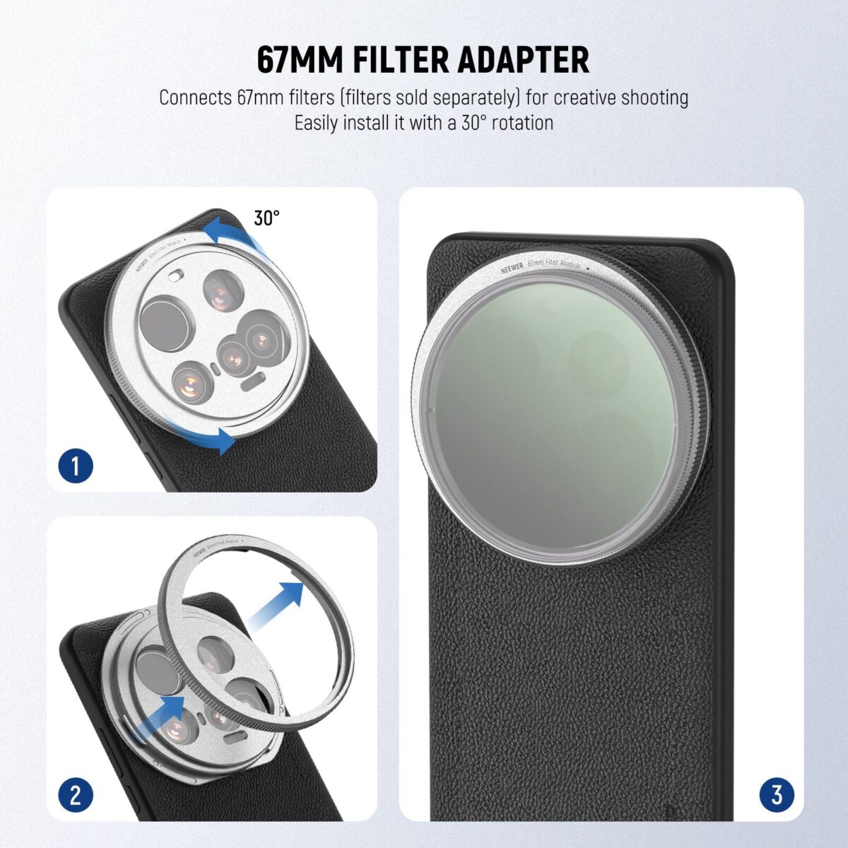 Neewer PA101 Phone Case for Xiaomi 15 Ultra เคสกล้องมืออาชีพพร้อมขาตั้งเลนส์และฟิลเตอร์