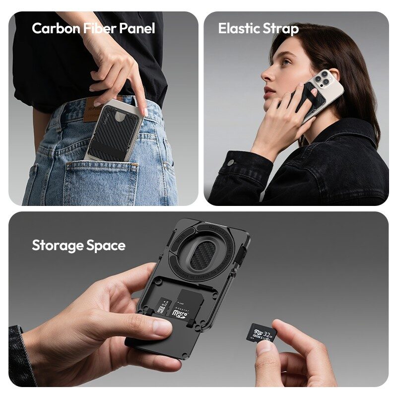 Ulanzi ML25 MagLock Cardholder กระเป๋าบัตรแม่เหล็ก คาร์บอนไฟเบอร์ บาง 0.8cm พร้อมขาตั้ง กระเป๋าบัตร Magsafe