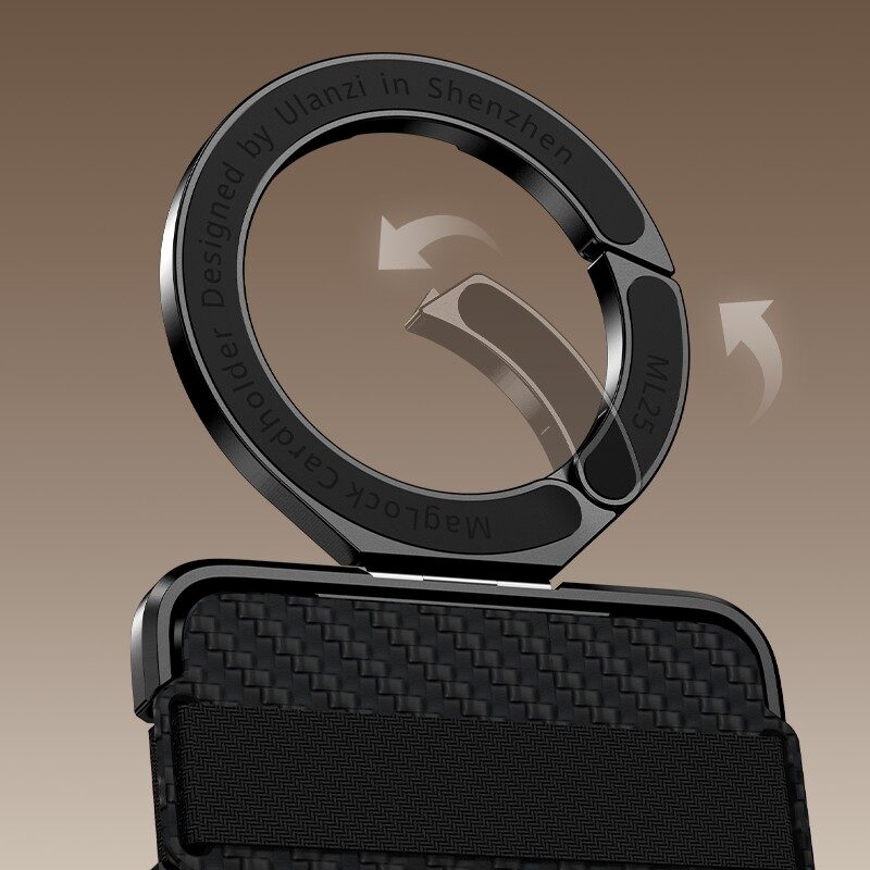 Ulanzi ML25 MagLock Cardholder กระเป๋าบัตรแม่เหล็ก คาร์บอนไฟเบอร์ บาง 0.8cm พร้อมขาตั้ง กระเป๋าบัตร Magsafe