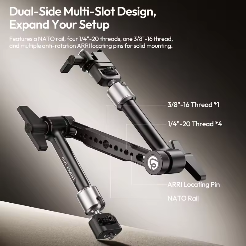 Ulanzi TA10 3 Section Magic Articulating Arm แขนปรับมุมอเนกประสงค์ 3 ท่อน รองรับน้ำหนัก 2kg (3)