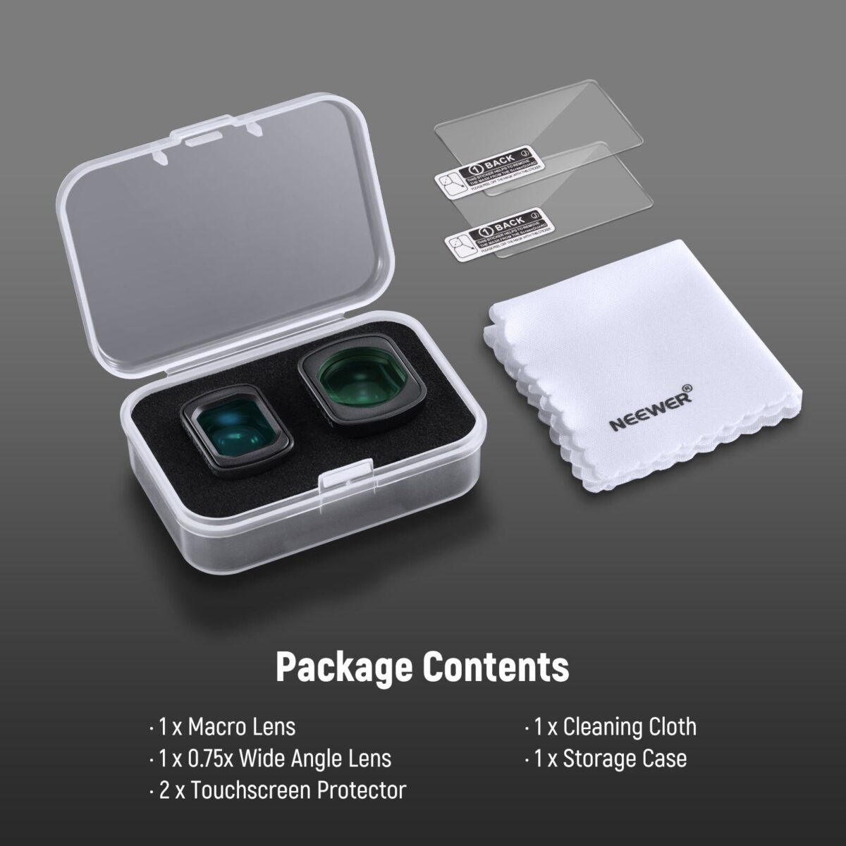NEEWER FL B34 0.75X Wide Angle + 2X Macro Lens Set for DJI Osmo Pocket 3 (9)