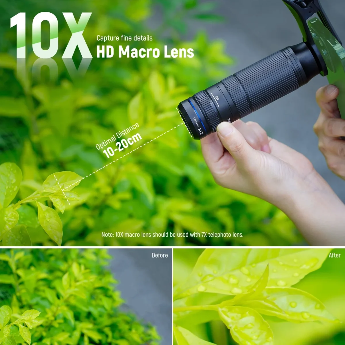 4 NEEWER LS 36 Ultra 7X Telephoto Lens with 10X Macro เลนส์เทเลโฟโต้ 7X และมาโคร 10X สำหรับสมาร์ทโฟน
