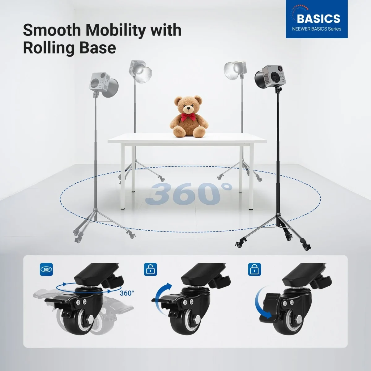 2 Neewer ST012 Rolling Light Stand