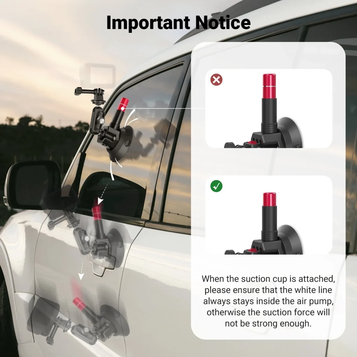 3 Neewer CA065 Triple Suction Cup Car Mount Kit