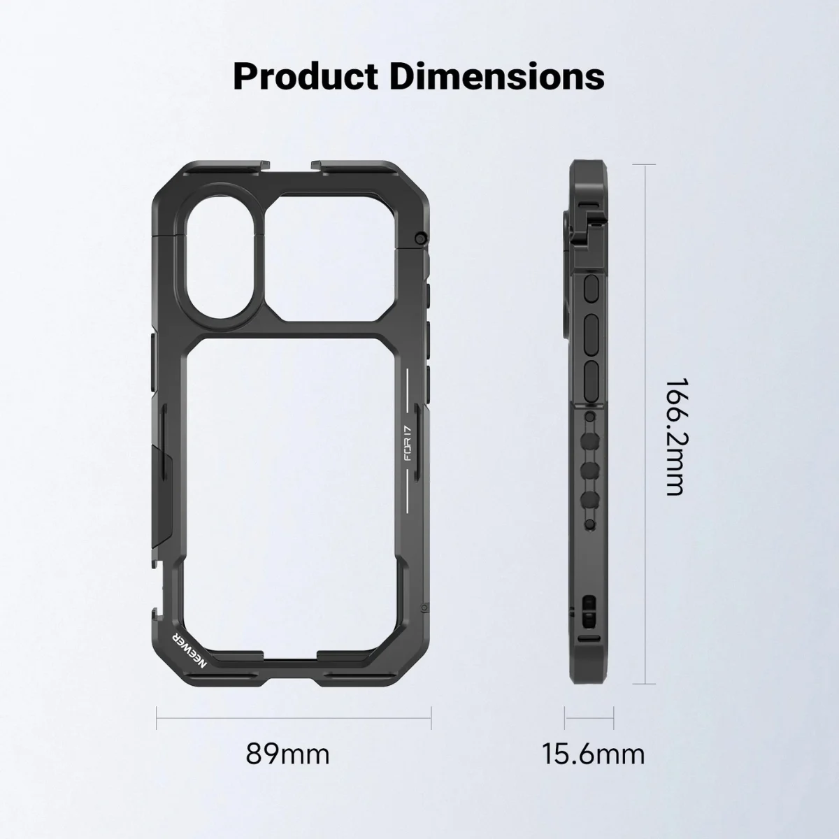 Neewer PA158 Cage with 67mm & 17mm & T Mount & Rubber for iPhone 17 (8)