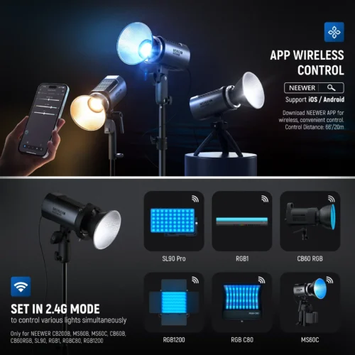 8 NEEWER MS150C 150W Mini RGB LED Video Light