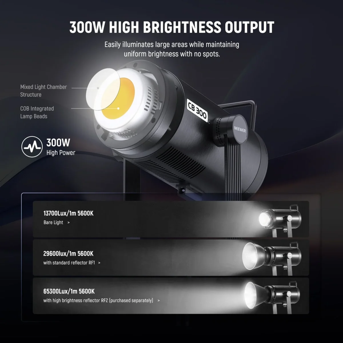 NEEWER CB300C 300W COB RGBWW LED Video Light 2