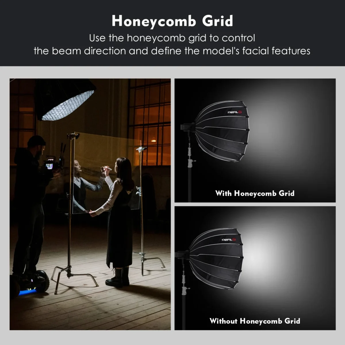 Tolifo Parabolic Dome Softbox 90cm Bowens Mount with Grid