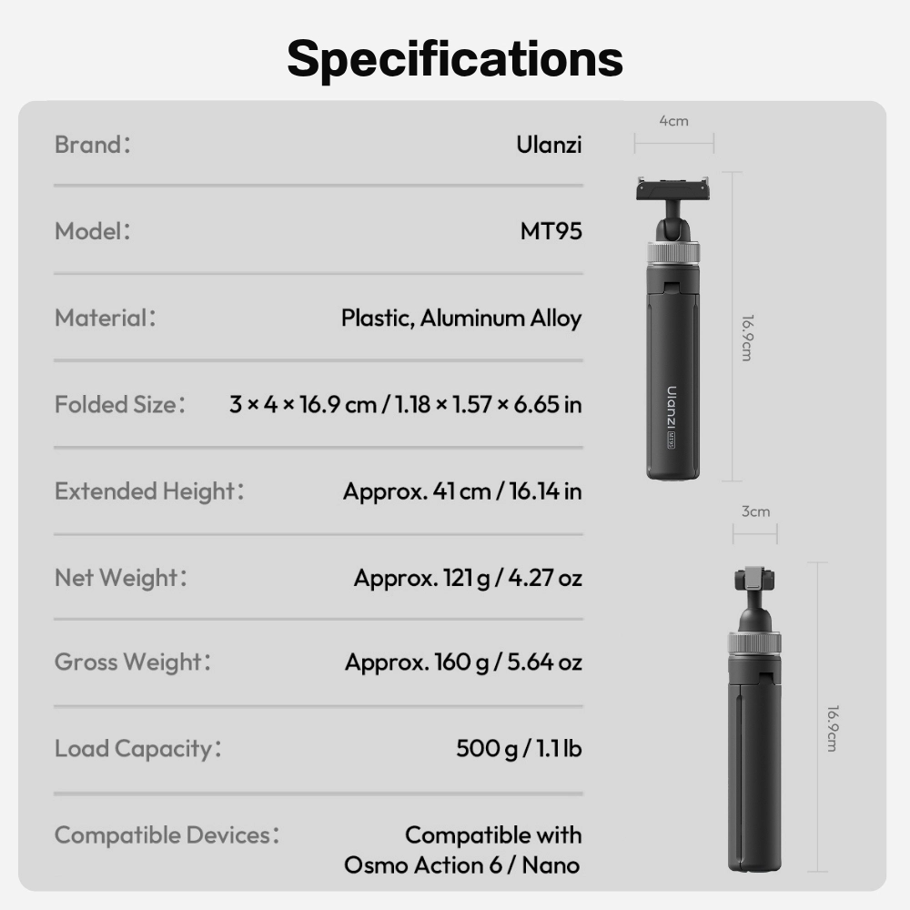 Ulanzi ขาตั้งกล้อง MT95 Action Camera Mount ขาตั้งมินิ 5 แบบ