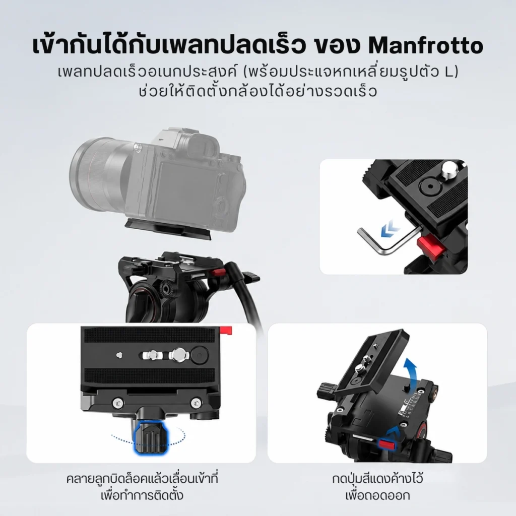 Neewer TP78 Fluid Head Monopod ขาตั้งกล้อง ขาตั้งกล้องขาเดี่ยว