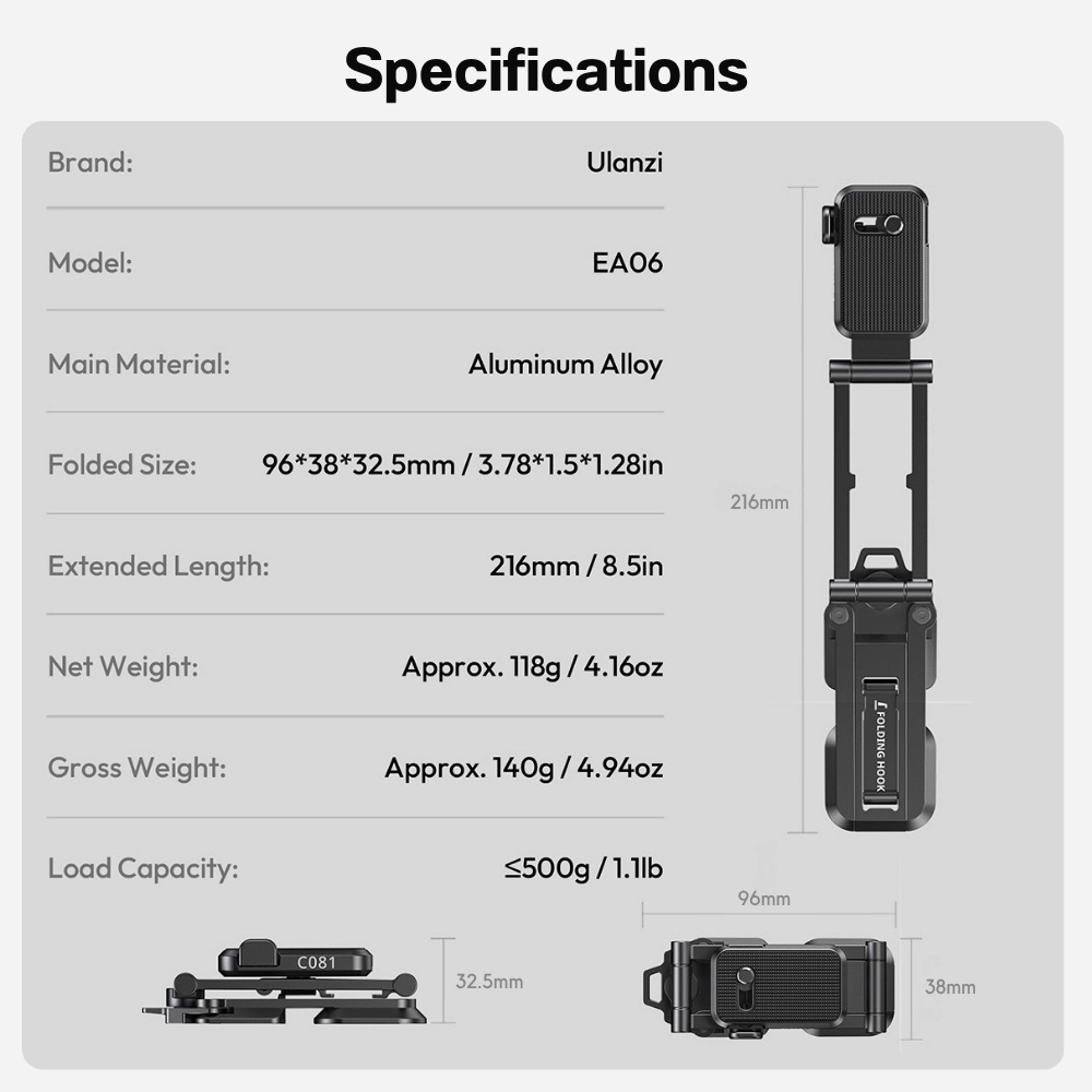 Ulanzi CO81 EA06 Foldable Camera Tripod