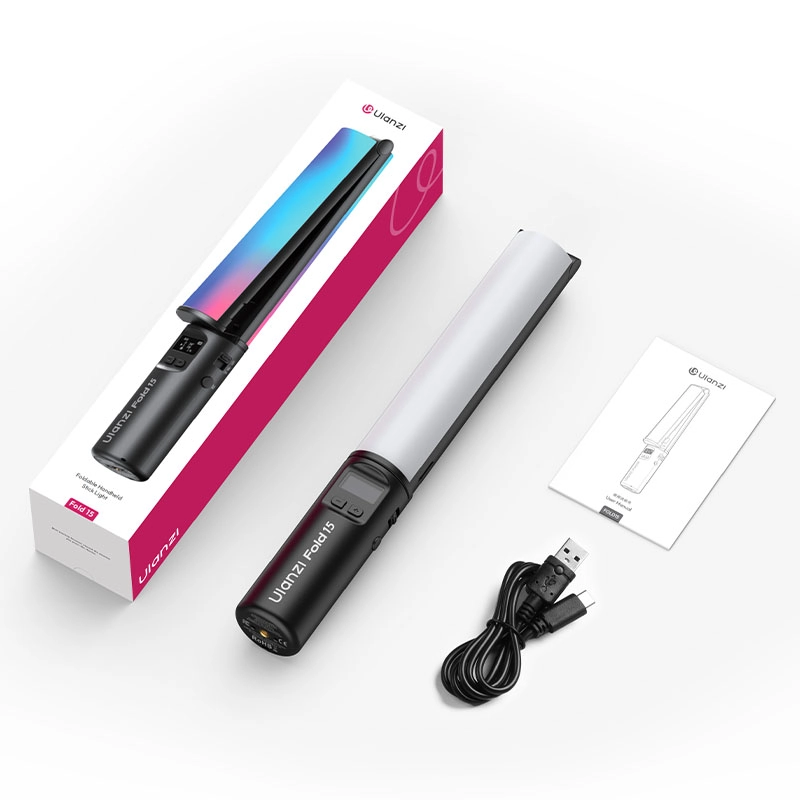 Ulanzi ไฟแท่ง พับได้ RGB Fold15 ไฟพกพา กำลังไฟ 15W CCT 2500-9000K
