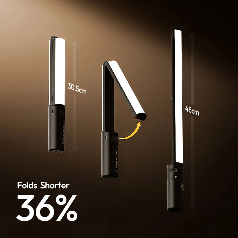 Ulanzi ไฟแท่ง พับได้ RGB Fold15 ไฟพกพา กำลังไฟ 15W CCT 2500-9000K