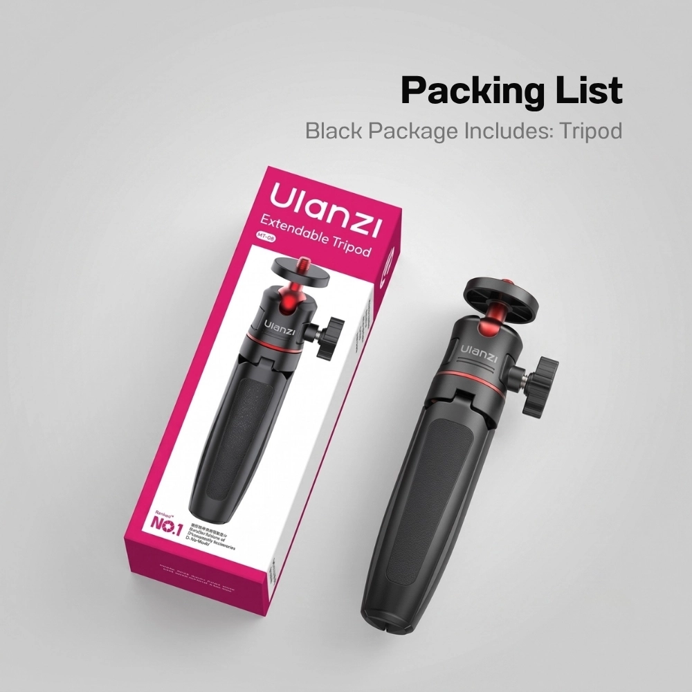 Ulanzi ขาตั้งกล้องมินิ MT08 V2 Mini Tripod ไม้เซลฟี่ สำหรับกล้อง พร้อม หัวบอล 360°