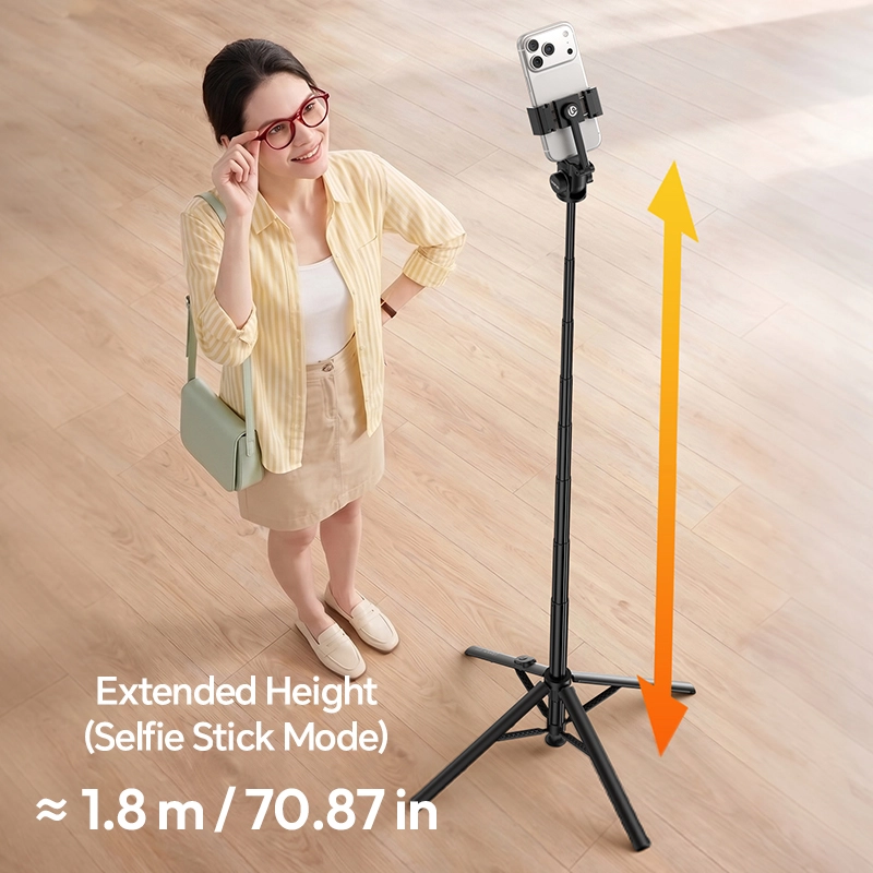 Ulanzi SK32 Auto-Open Phone Tripod_14_ Ulanzi ขาตั้งมือถือ SK32 Auto-Open Phone Tripod ไม้เซลฟี่ ยืดได้ 1.8 ม. พร้อมรีโมท