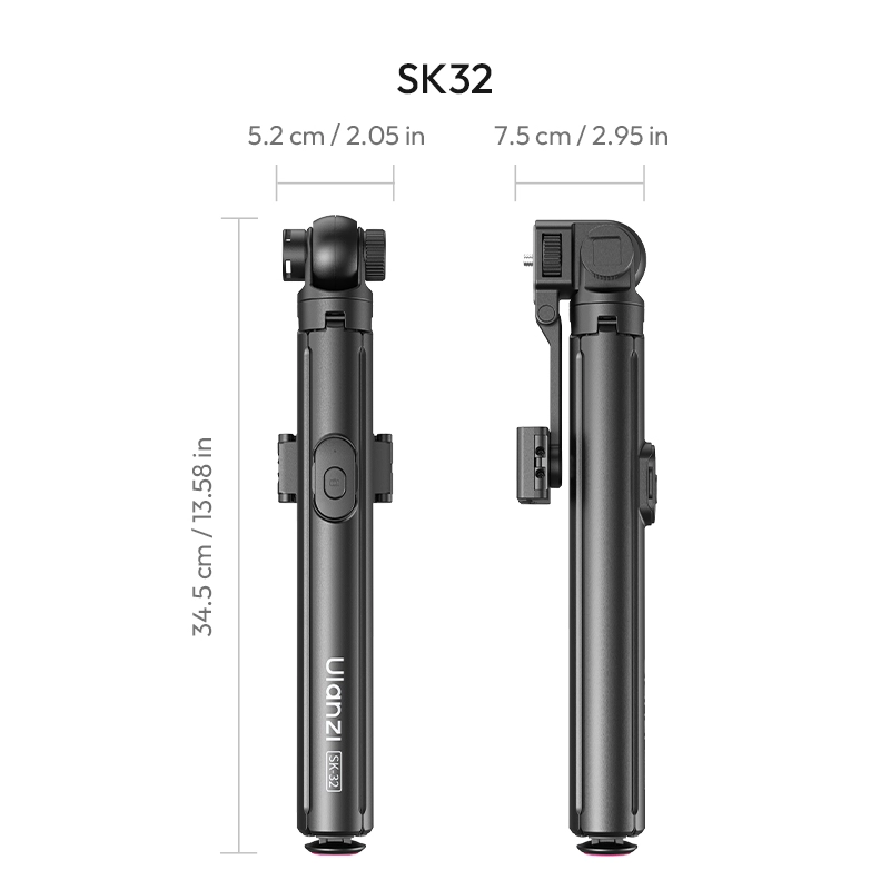 Ulanzi SK32 Auto-Open Phone Tripod_18_ Ulanzi ขาตั้งมือถือ SK32 Auto-Open Phone Tripod ไม้เซลฟี่ ยืดได้ 1.8 ม. พร้อมรีโมท