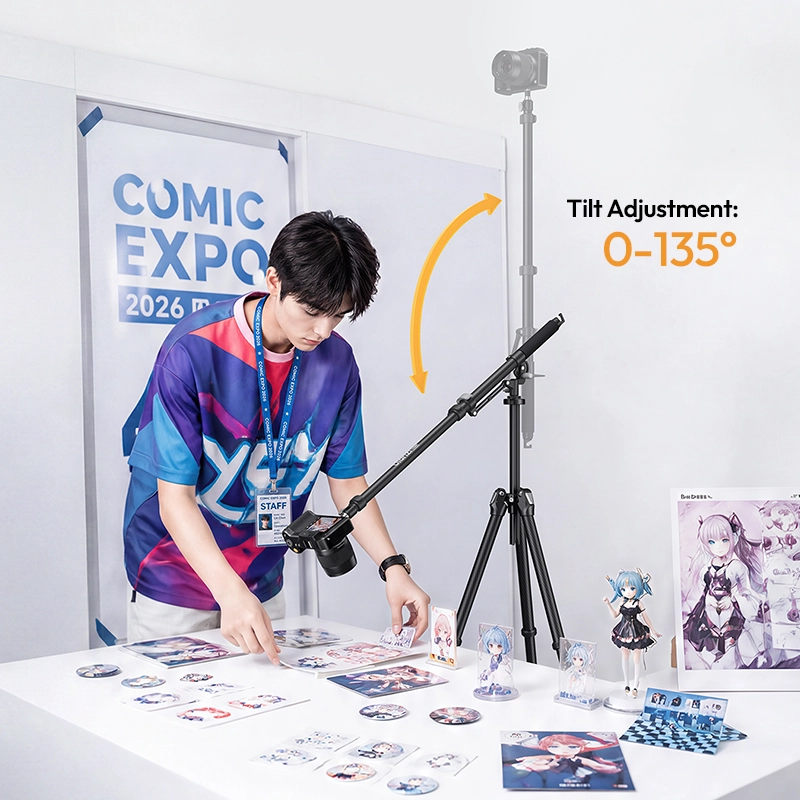 Ulanzi TH09 Camera & Light Boom Arm_5_ Ulanzi แขนบูม TH09 Camera & Light Boom Arm ขาตั้งไฟ สำหรับใส่กล้องและไฟ มุมท็อป ยืดได้ 1.34 ม.