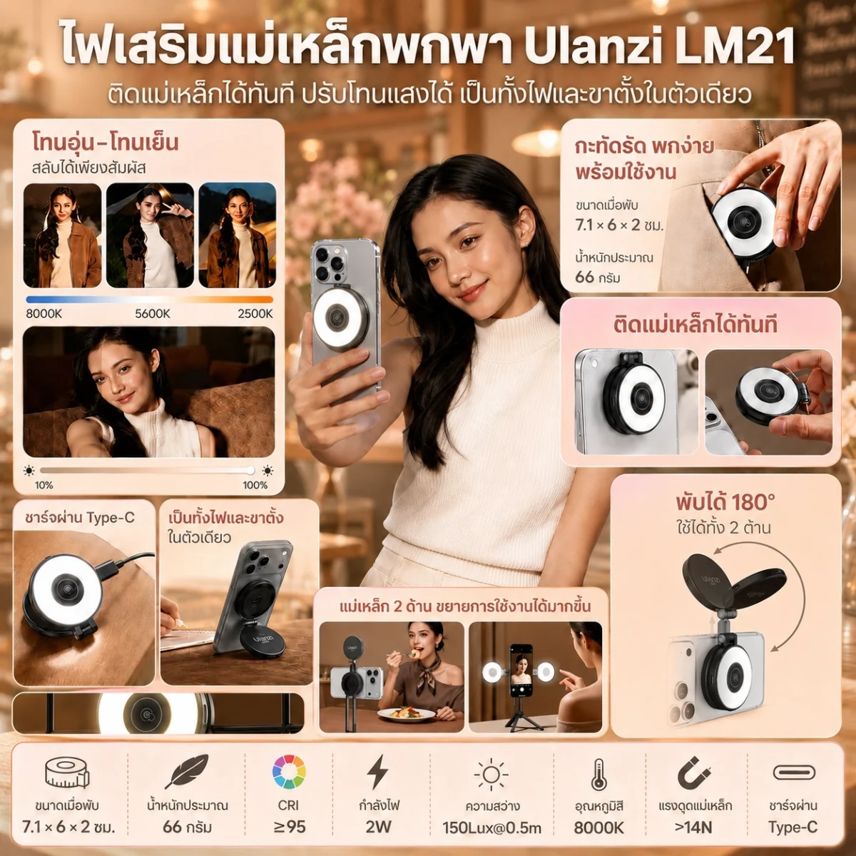 [Ulanzi x Mooniverse] ชุดเซ็ต Café Lifestyle Creator
